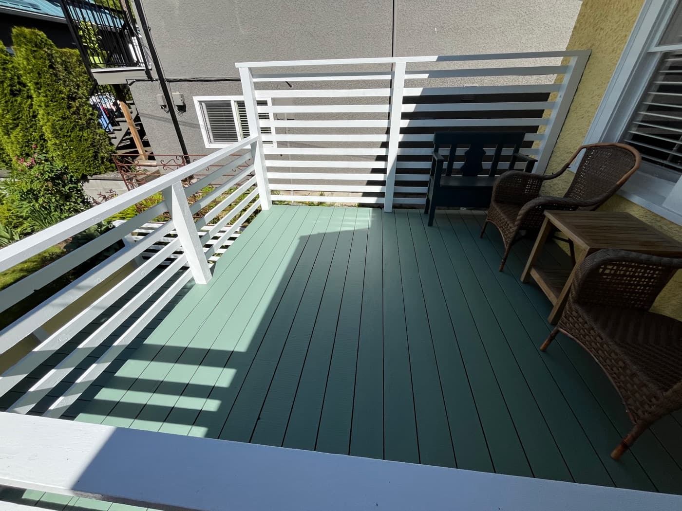 Deck refinish with privacy screen — Coquitlam